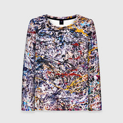 Лонгслив женский Холст забрызганный краской Fashion trend, цвет: 3D-принт