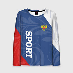 Женский лонгслив СПРТИВНАЯ РОССИЯ - ФЛАГ - ГЕРБ