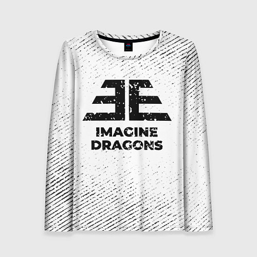 Женский лонгслив Imagine Dragons с потертостями на светлом фоне / 3D-принт – фото 1