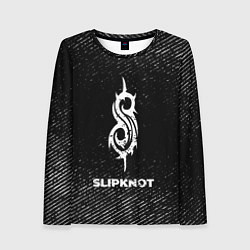 Лонгслив женский Slipknot с потертостями на темном фоне, цвет: 3D-принт