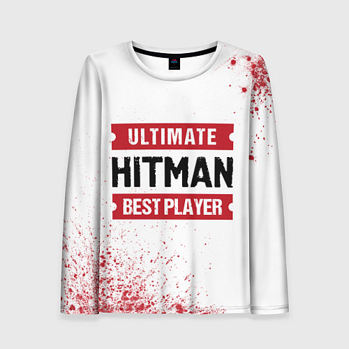 Женский лонгслив Hitman: красные таблички Best Player и Ultimate / 3D-принт – фото 1