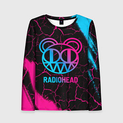 Женский лонгслив Radiohead - neon gradient