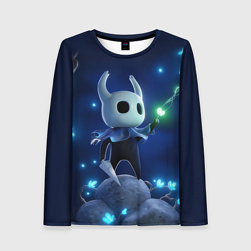 Женский лонгслив Hollow Knight неоновые бабочки / 3D-принт – фото 1