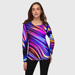 Лонгслив женский Яркая цветная композиция, цвет: 3D-принт — фото 2