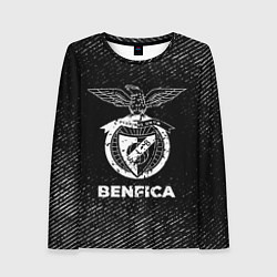 Женский лонгслив Benfica с потертостями на темном фоне