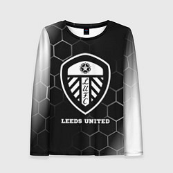 Женский лонгслив Leeds United sport на темном фоне