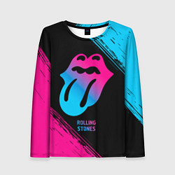 Женский лонгслив Rolling Stones - neon gradient