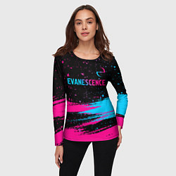 Лонгслив женский Evanescence - neon gradient: символ сверху, цвет: 3D-принт — фото 2