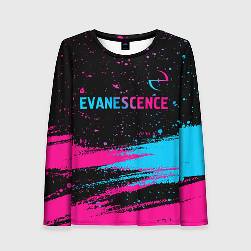 Женский лонгслив Evanescence - neon gradient: символ сверху / 3D-принт – фото 1