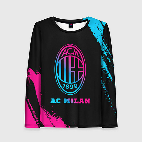 Женский лонгслив AC Milan - neon gradient / 3D-принт – фото 1