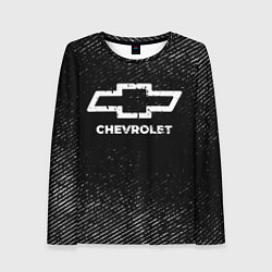 Лонгслив женский Chevrolet с потертостями на темном фоне, цвет: 3D-принт