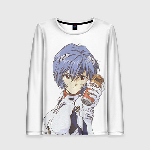 Женский лонгслив Евангелион Аянами Рей с газировкой / 3D-принт – фото 1