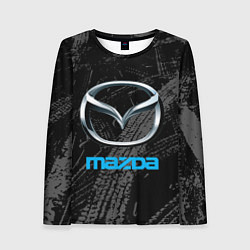 Лонгслив женский Mazda - следы шин, цвет: 3D-принт