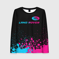 Женский лонгслив Land Rover - neon gradient: символ сверху