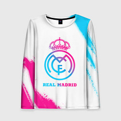 Женский лонгслив Real Madrid neon gradient style
