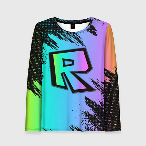 Женский лонгслив Roblox neon logo / 3D-принт – фото 1