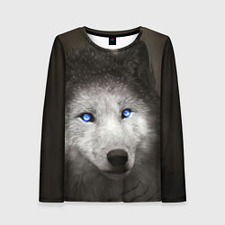 Лонгслив женский Волчица с голубыми глазами, цвет: 3D-принт