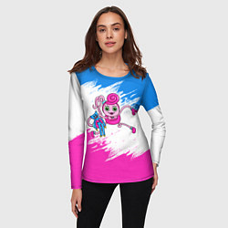 Лонгслив женский Мамочка длинные ноги с Хагги, цвет: 3D-принт — фото 2