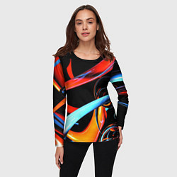 Лонгслив женский Краски и пузыри, цвет: 3D-принт — фото 2