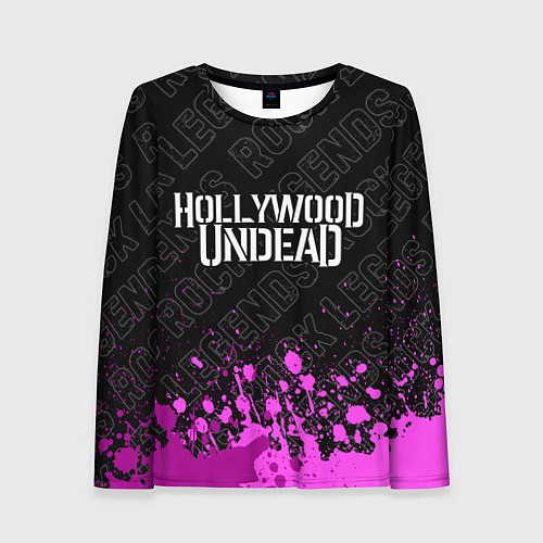 Женский лонгслив Hollywood Undead rock legends: символ сверху / 3D-принт – фото 1