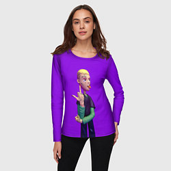 Лонгслив женский Lil Peep На Фиолетовом Фоне, цвет: 3D-принт — фото 2