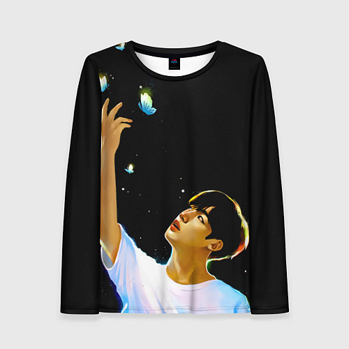 Женский лонгслив BTS Kim Yohan Butterfly / 3D-принт – фото 1
