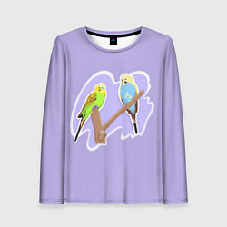 Лонгслив женский Пара волнистых попугаев, цвет: 3D-принт