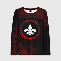 Лонгслив женский Символ Saints Row и краска вокруг на темном фоне, цвет: 3D-принт