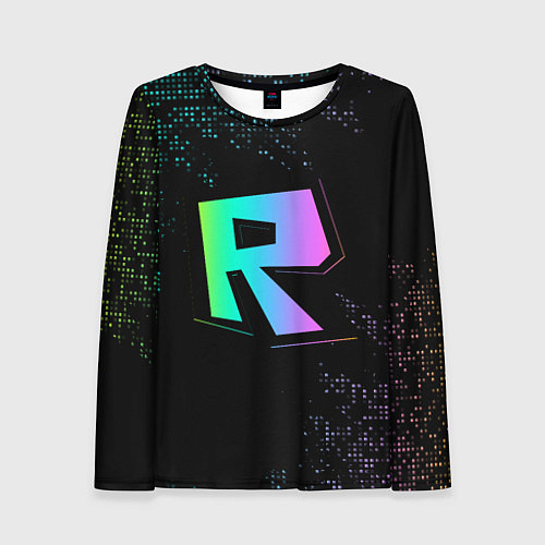 Женский лонгслив Roblox logo neon / 3D-принт – фото 1