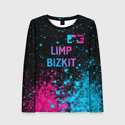 Женский лонгслив Limp Bizkit - neon gradient: символ сверху