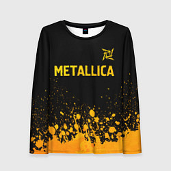 Женский лонгслив Metallica - gold gradient: символ сверху