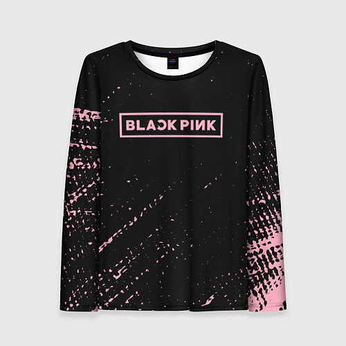 Женский лонгслив Black pink розовые брызги / 3D-принт – фото 1