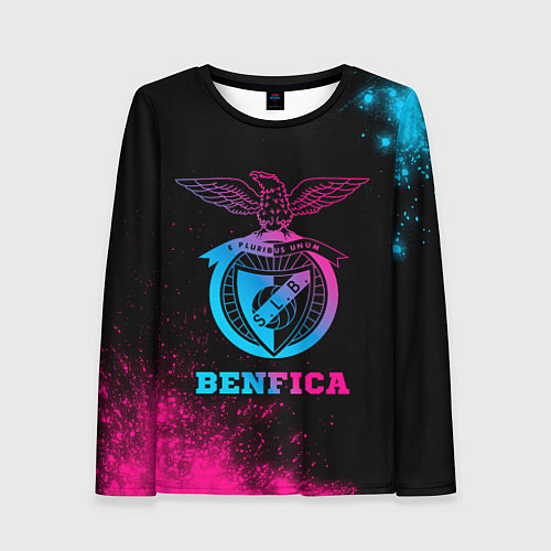 Женский лонгслив Benfica - neon gradient / 3D-принт – фото 1