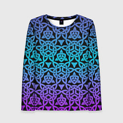 Лонгслив женский Градиентный сложный узор, цвет: 3D-принт