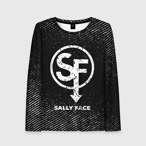 Женский лонгслив Sally Face с потертостями на темном фоне / 3D-принт – фото 1