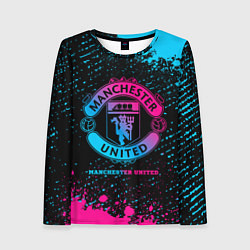 Женский лонгслив Manchester United - neon gradient