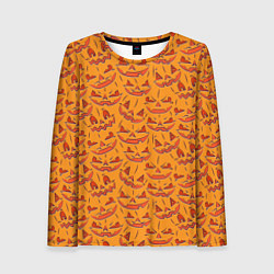 Лонгслив женский Halloween Pumpkin Pattern, цвет: 3D-принт