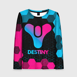 Лонгслив женский Destiny - neon gradient, цвет: 3D-принт