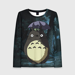 Женский лонгслив Totoro in rain forest