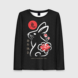 Женский лонгслив Rabbit with flower, chinese new year