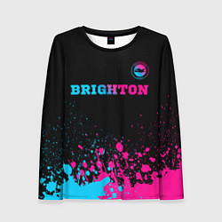 Женский лонгслив Brighton - neon gradient: символ сверху