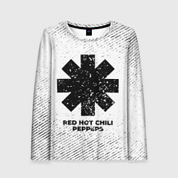 Женский лонгслив Red Hot Chili Peppers с потертостями на светлом фо