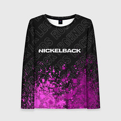 Лонгслив женский Nickelback rock legends: символ сверху, цвет: 3D-принт