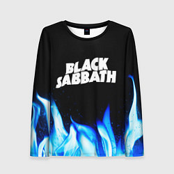 Лонгслив женский Black Sabbath blue fire, цвет: 3D-принт