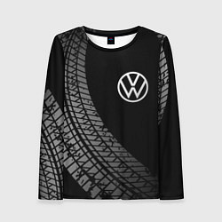Лонгслив женский Volkswagen tire tracks, цвет: 3D-принт