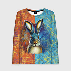 Лонгслив женский Огненный новогодний кролик, цвет: 3D-принт
