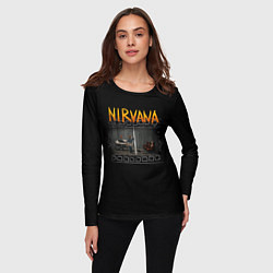Лонгслив женский Nirvana отрывок, цвет: 3D-принт — фото 2