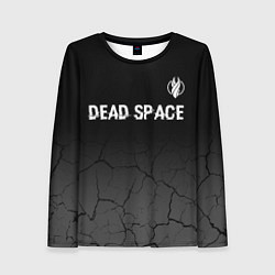 Лонгслив женский Dead Space glitch на темном фоне: символ сверху, цвет: 3D-принт