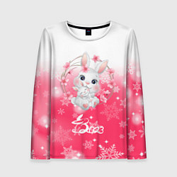 Женский лонгслив Зайка в венке 2023