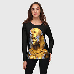 Лонгслив женский Нейросеть - золотая египетская богиня, цвет: 3D-принт — фото 2